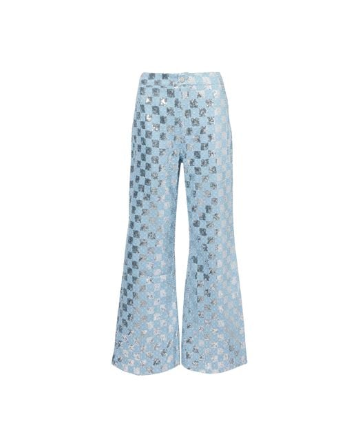 Amy Lynn Blue Paloma Denim Embellished Trousers