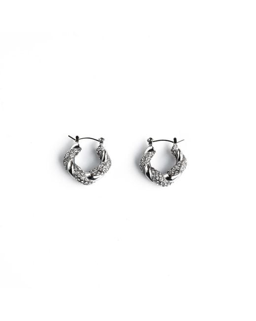 Superdivajewellery Metallic Crystal Diamante Hoop Earrings