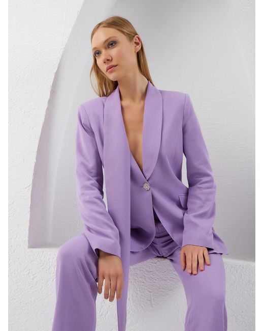 Lumina Eligma Purple Shawl Suit Pants