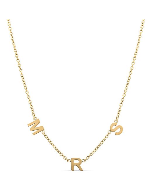 Christina Greene Metallic Mrs Letter Necklace