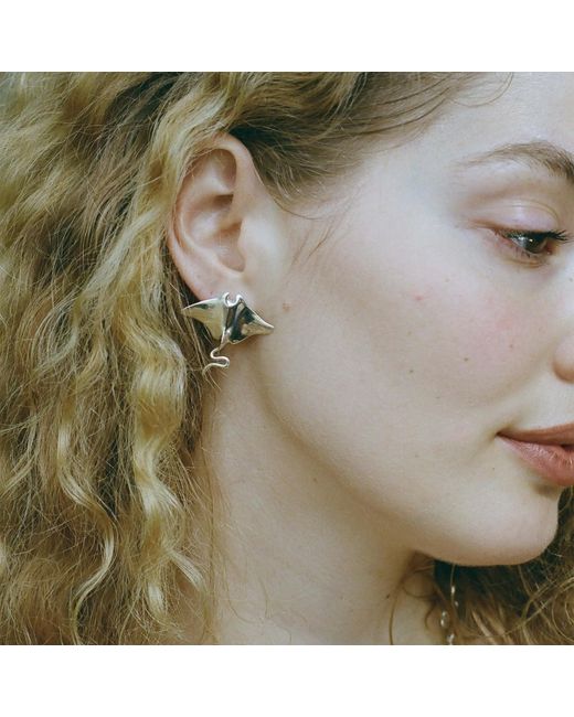 Luna Delphine Metallic Manta Studs