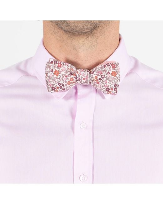 LE COLONEL Pink Burgundy Liberty Ava Bow Tie for men