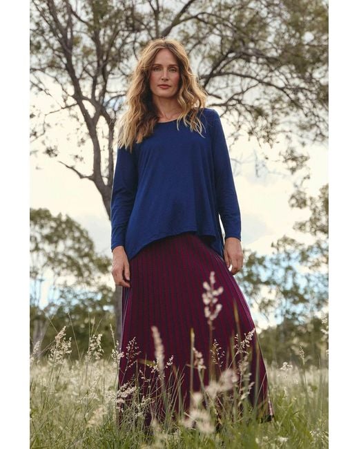 Adrift Clothing Blue Long Sleeve Swing Tee