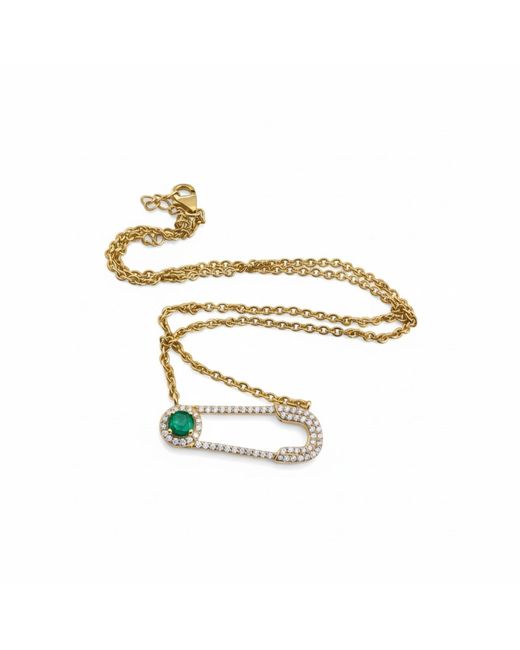 Figaru Fine Jewelry Metallic Safety Pin Necklace
