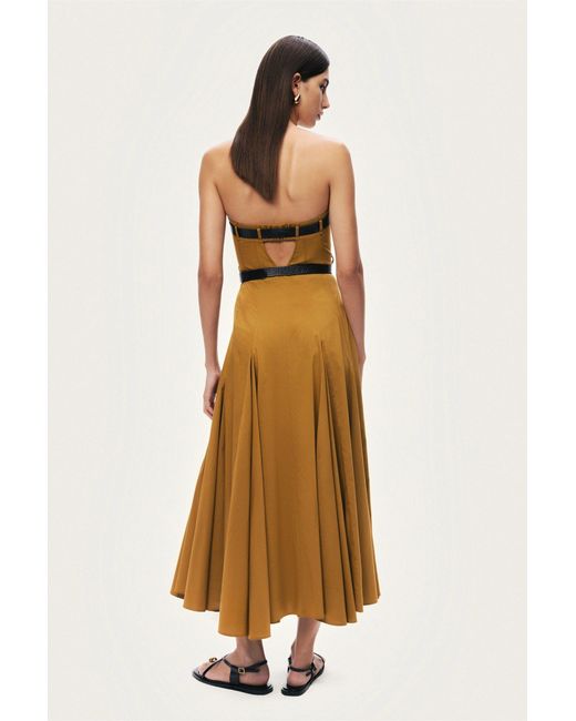 Nocturne Natural Strapless Double Belted Midi Dress