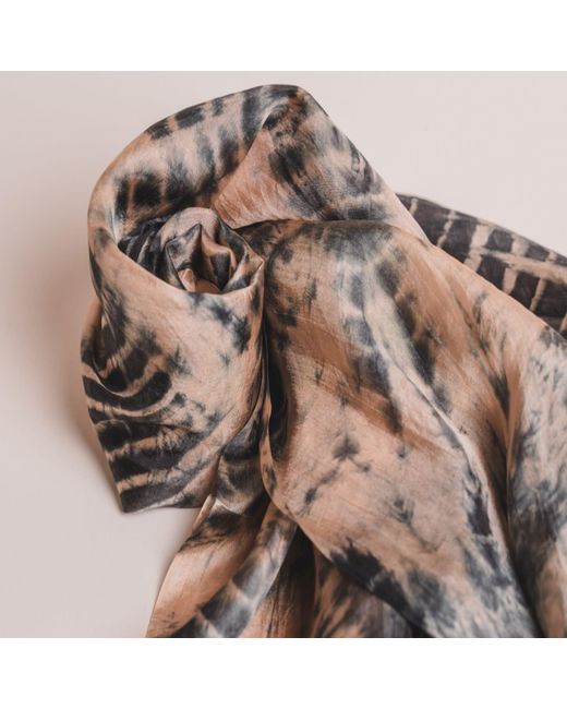 Silk and Bears Metallic Natural Sand & Charcoal Mulberry Silk Scarf – Everyday & Gift Wrap