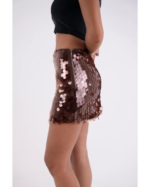 Amy Lynn Brown Gloria Disc Sequin Mini Skirt