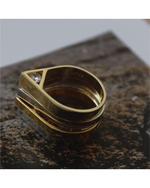 Gutta Design Metallic Aim Ring Rhodium Plated