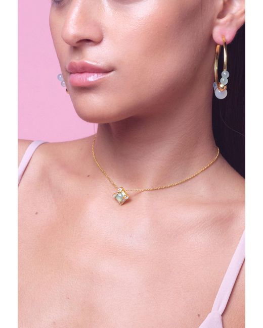 Lavani Jewels Metallic Aquamarine Polaris Pendant Necklace Plated