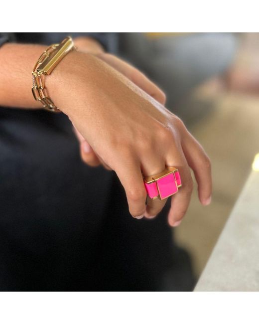 THE ROSE Pink Neon Bague One Sculptural Ring