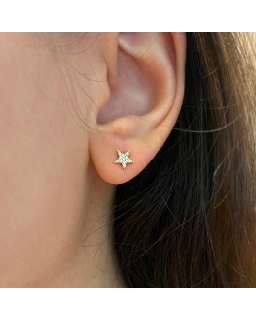 KAMARIA Metallic Star Diamond Stud Earrings