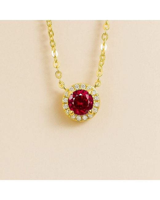 Juvetti Red Mars Necklace Set With Ruby & Diamond