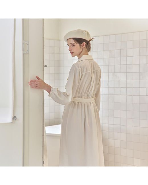 Luna Luz Natural Neutrals Thea Sand-Washed Shirt Robe Dress