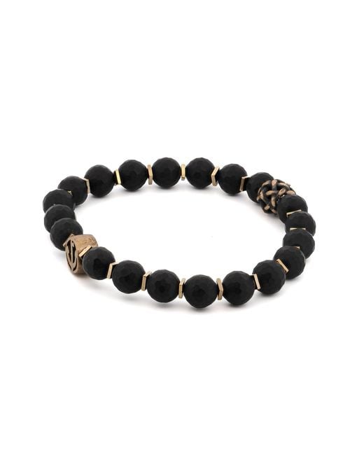 Ebru Jewelry Black Onyx Stone Holy Spirit Anchor Bracelet for men