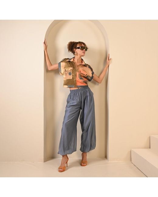 Lalipop Design Blue Mist Fluid Pants