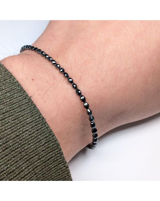 Rahul's Jewels Black 7 Genuine Diamond Oval Strand Bracelet