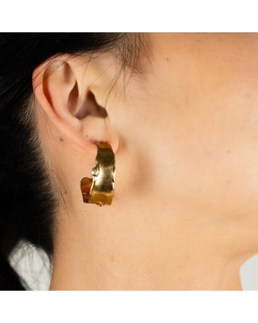 Rare Matters Jewelry Metallic Sculptural Hoop Earrings