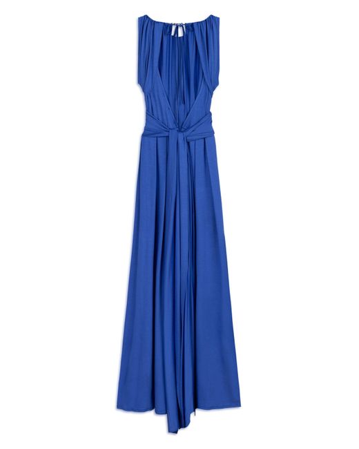 Nocturne Blue Royal Sleeveless Maxi Dress With Waist Detail