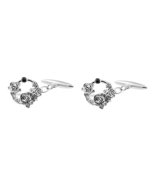 Lee Renee Metallic Diamond Rose Halo Cufflinks for men