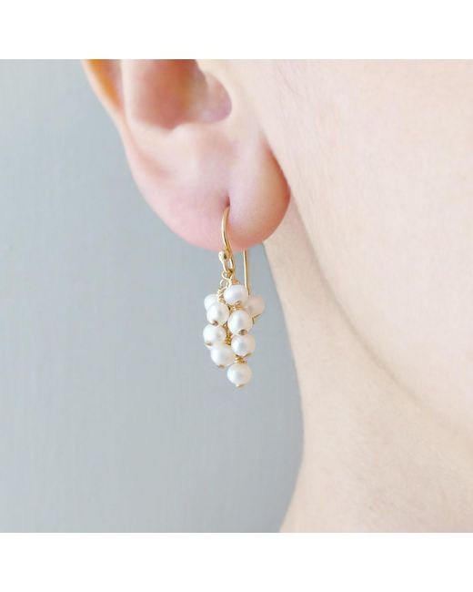 MOUNIR LONDON Metallic Pearl Cluster Earrings