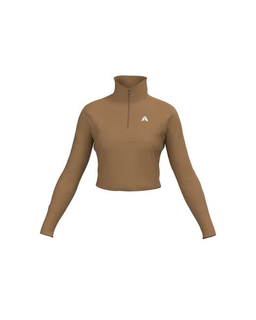 Aora Athletics Brown Miho Half Zip Sweater