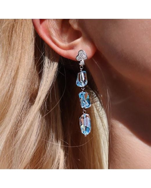 Mineralgems•Studio Blue Hand Cut Topaz Earrings