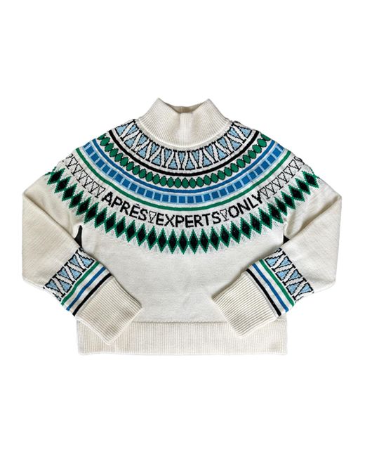 Team Event Green Après Experts Only Fair Isle Après Ski Sweater Color: Snow/ Multi