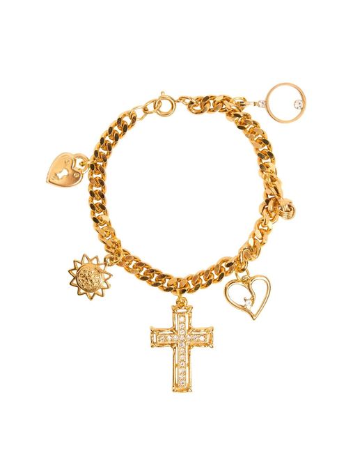 Caramel Vintage Jewellery Metallic Charm Curb Bracelet