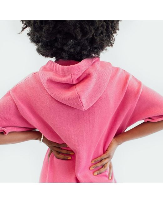 Zenzee Pink Cotton Hoodie Dress