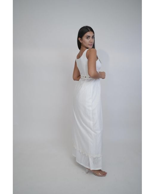 Muda Clothing Fz Llc White Margot Linen Top