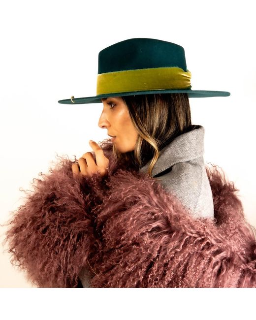 Shaded the Label Green Trebah Peacock Fedora Hat