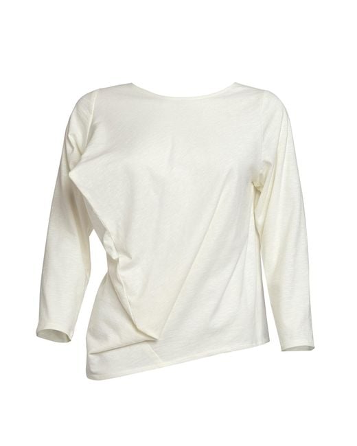 Bianca Popp White Asymmetrical T-Shirt With Sleeves