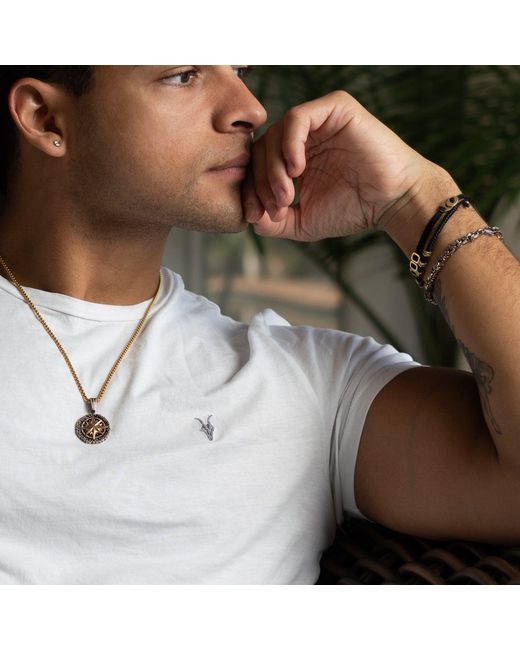 Ebru Jewelry Metallic Wanderer Compass Pendant Necklace For for men