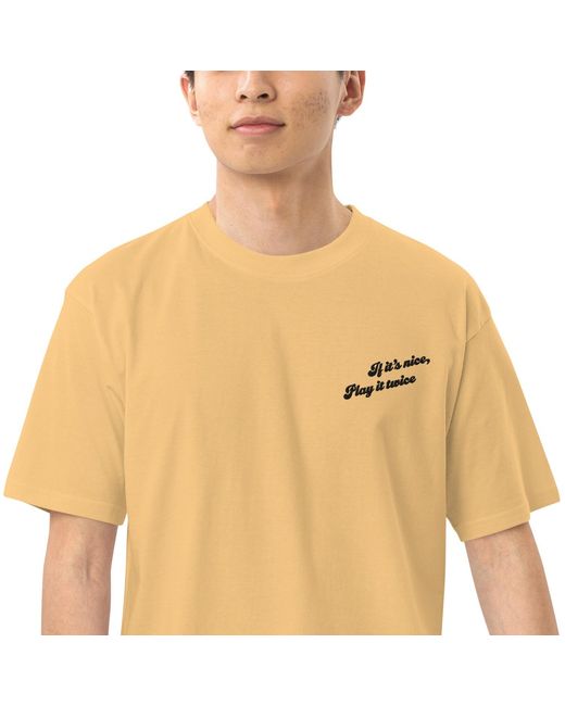 Anchor and Crew Natural Vintage If It's Nice Play It Twice Disco! Cotton Embroidered Oversized T-Shirt for men