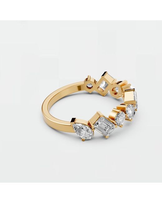 Aya Fine Jewelry Metallic Mixed Shape Lab Diamond Stacking Ring