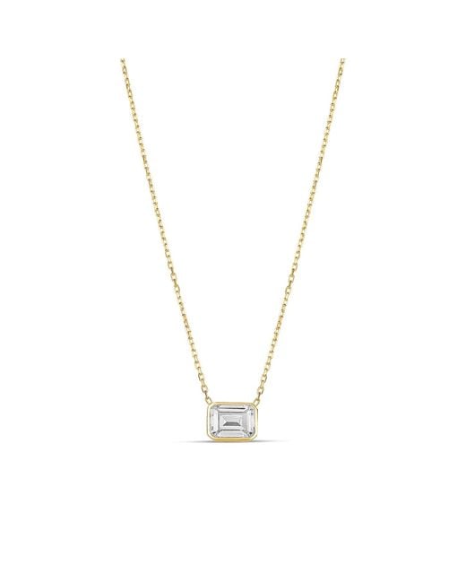 SHYMI Metallic Mini Bezel Solitaire Necklace