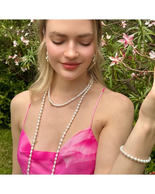 Farra Metallic Freshwater Pearls With Butterfly Charms Long Or Multi- Layers Necklace