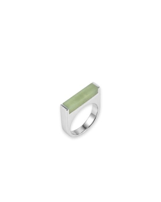 seree Blue Year Of The Horse Light Jade Stone Saddle Ring