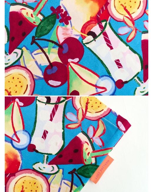 Lost Pattern Blue Party Time Cotton Tote Bag
