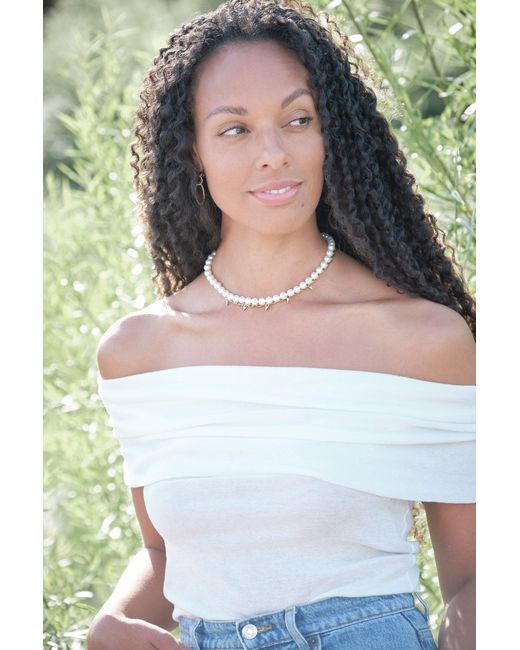 Emma Holland Jewellery Metallic Baroque Pearl & Necklace