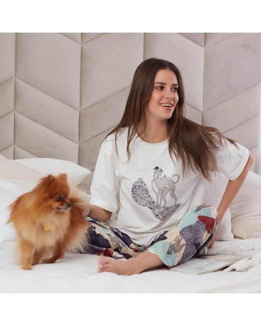 Oh!Zuza White Short Sleeve Loose Fit T-Shirt Whippet
