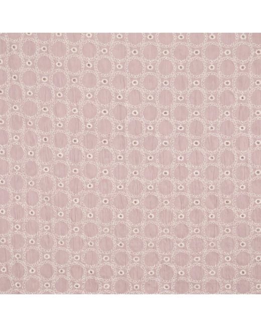 Modenaire Pink Polka Dot Embroidered Lace Dress With V-Neck And Tie Waist