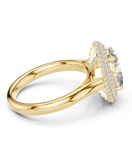 Aya Fine Jewelry Metallic 2.50 Ct Oval Lab Grown Diamond Double Halo Engagement Ring