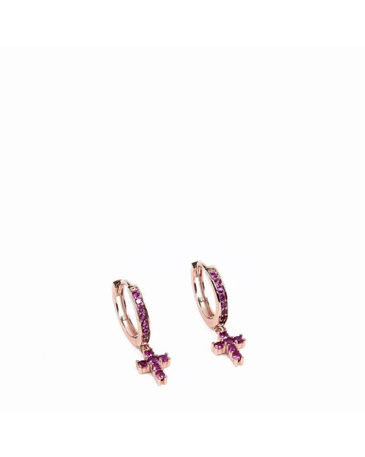 Addicted Pink Aphrodite Cross Stud Earrings