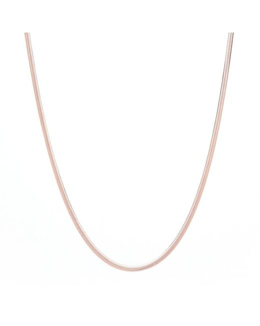 Seven Saints Metallic Herringbone Chain Necklace, Over Sterling