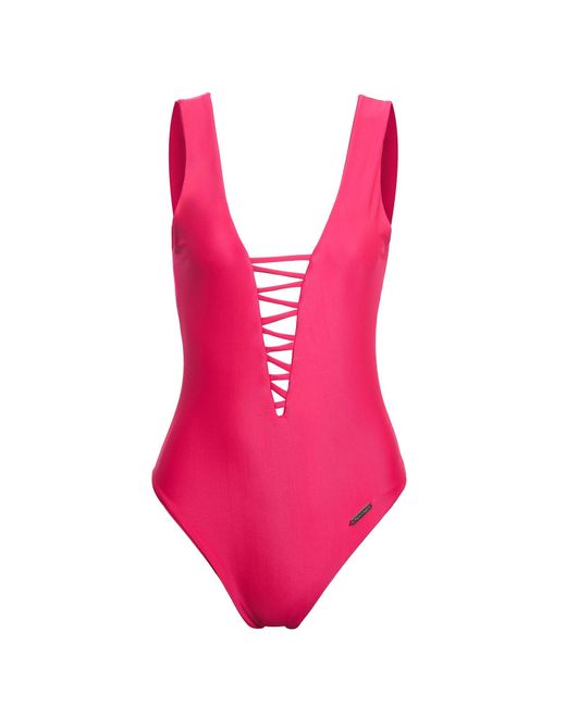 Paola Amador Red Tulum Roses Swimsuit