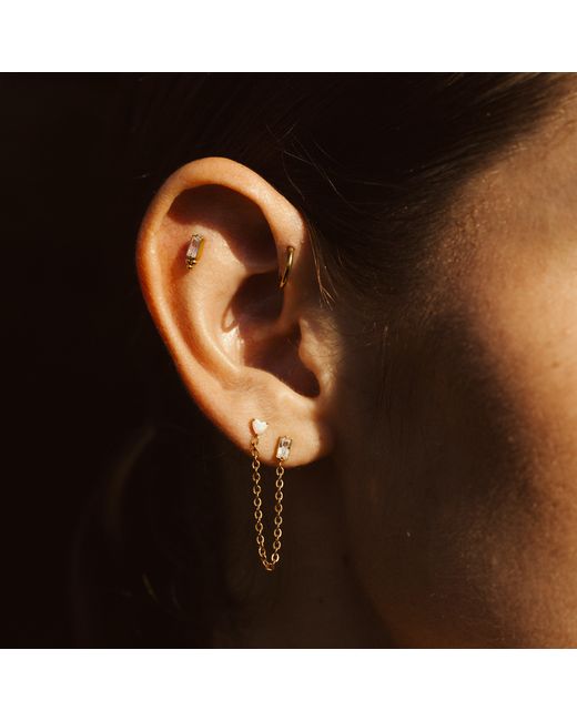 Mickey's Girl Metallic Opal Draped Chain Earring