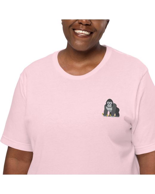 Anchor and Crew Pink Cotton Think Ocean Gorilla Aspirations Cotton Embroidered T-Shirt