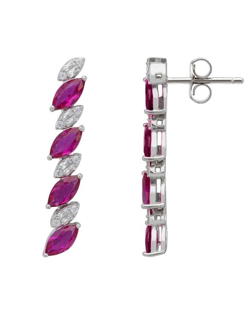 Latelita London Pink Viscountess Tennis Drop Earrings Ruby