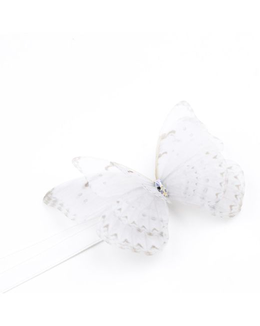 Oana Savu White Butterfly Bridal Ribbon Tie Choker Necklace Ribbon